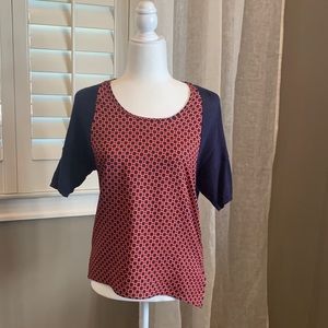 Anthropologie navy and orange women’s top